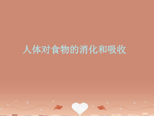 人体对食物的消化吸收 课件