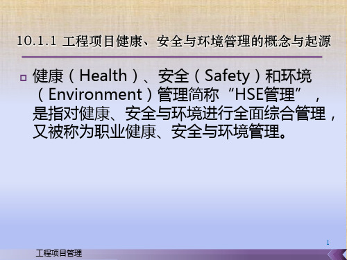 第十章  工程项目健康、安全与环境管理 《工程项目管理》PPT课件