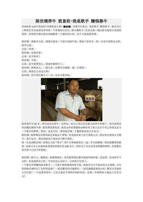 致富经(陈世瑚养牛)
