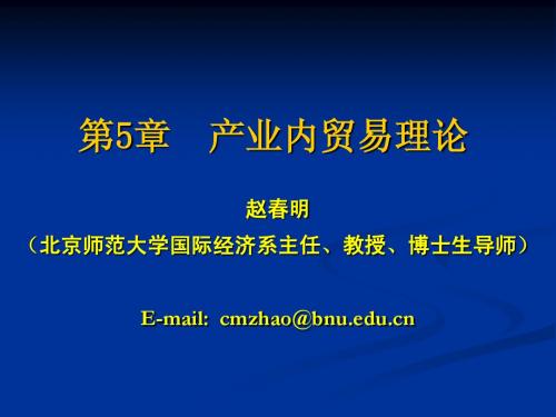 第五讲 产业内贸易理论