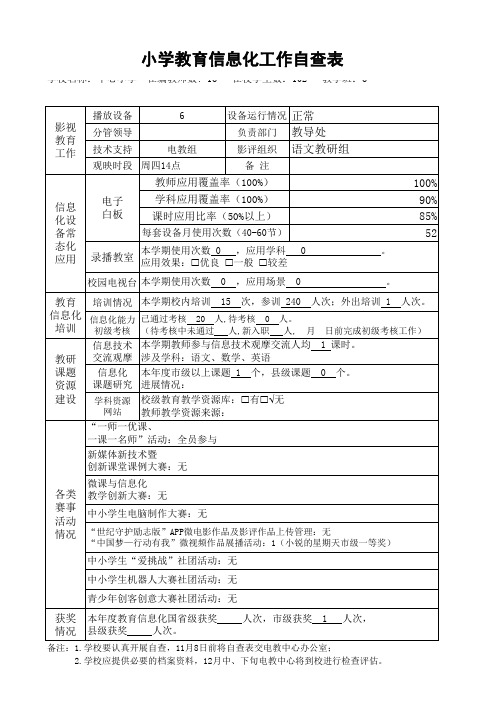 信息化自查表
