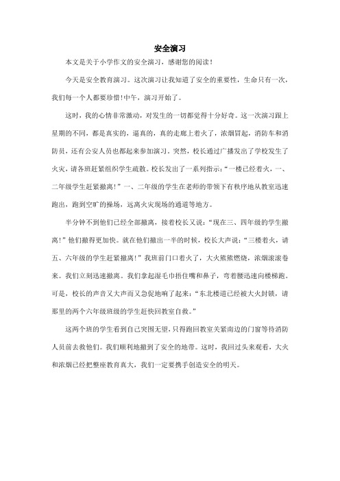 安全演习_小学作文
