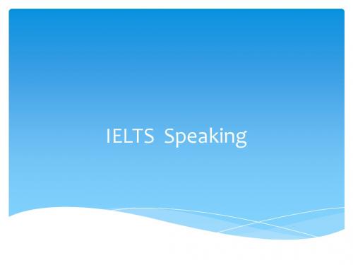 IELTS  Speaking