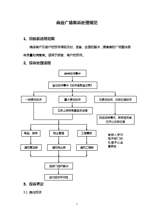 商业广场客诉处理规范