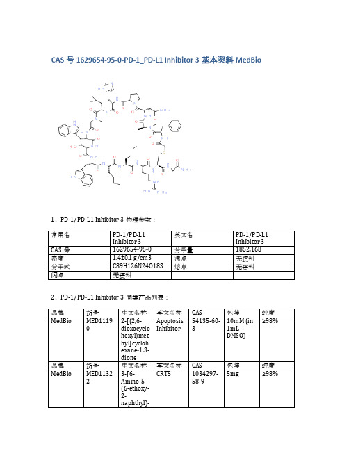 CAS号1629654-95-0-PD-1_PD-L1 Inhibitor 3基本资料MedBio