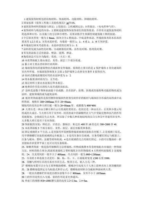 建筑装饰材料复习资料