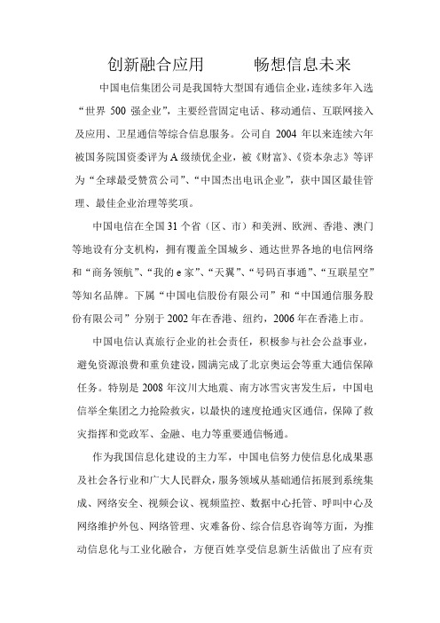 中国电信信息化建设
