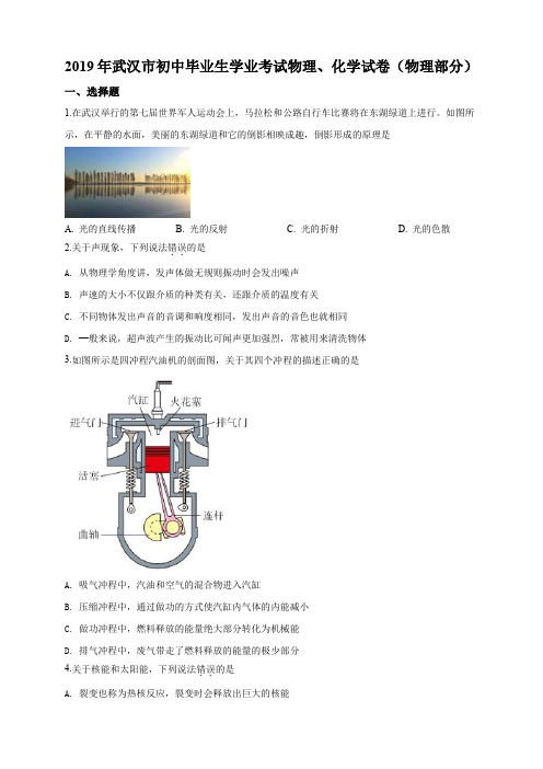 2019年湖北省武汉市中考物理试题(原卷+解析版)真题含答案
