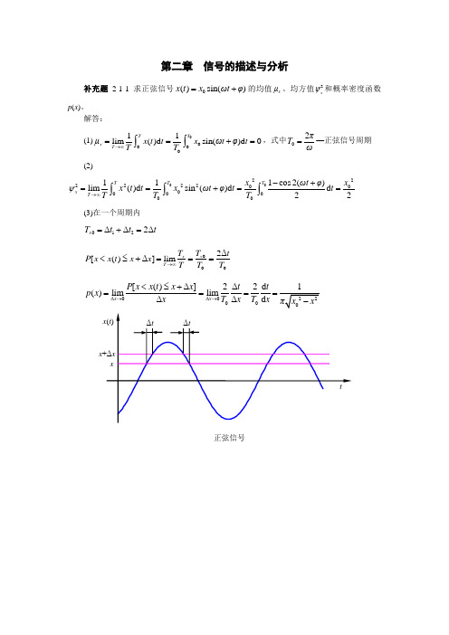 现代测试技术习题解答第二章信号的描述与分析