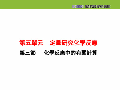 鲁教版九年级化学课件-化学反应中的有关计算