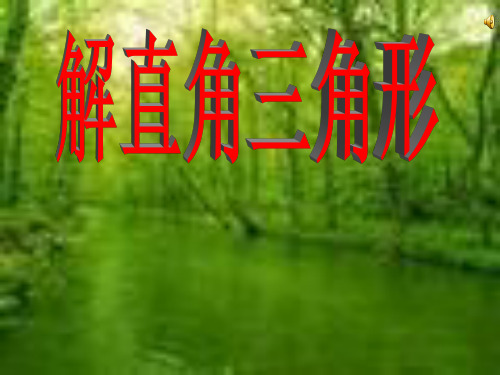 湘教版-数学-九年级上册 4.3解直角三角形 优秀课件