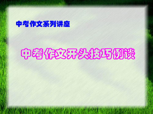 新版-中考作文开头技巧例谈ppt 演示课件