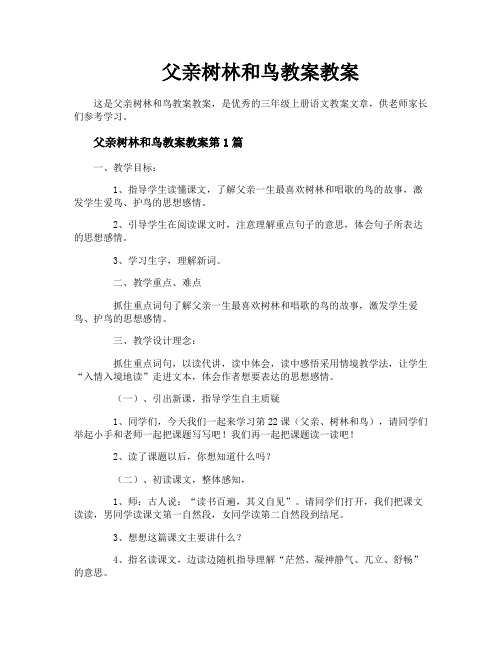 父亲树林和鸟教案教案