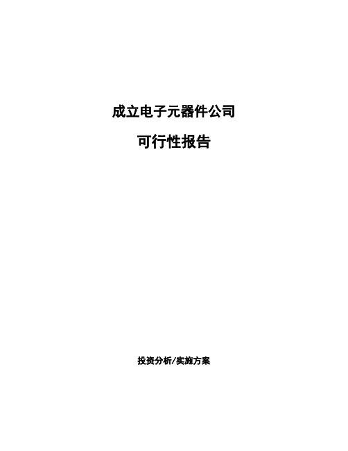 成立电子元器件公司可行性报告