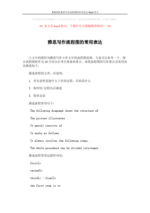 【最新】雅思写作流程图的常用表达-word范文 (2页)