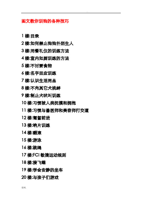 图文教你训狗的各种技巧