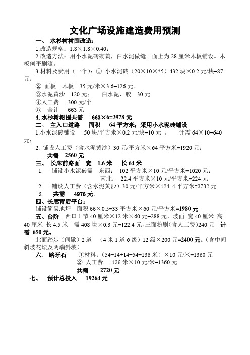 文化广场部分工程费用预测-2