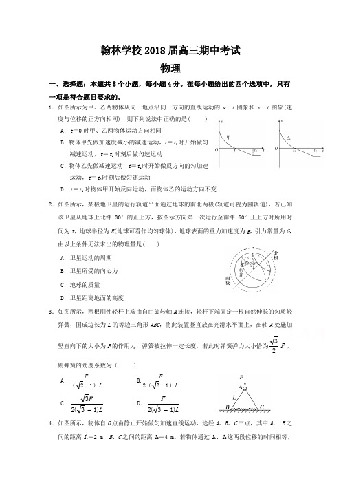 广东省东莞市翰林实验学校2018届高三上学期期中考试物