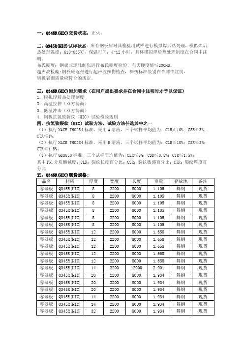 Q345R(HIC)抗氢致裂纹(HIC)试验方法