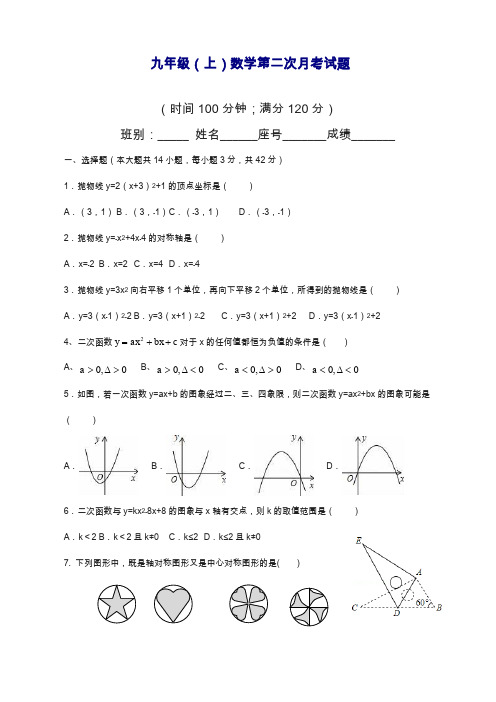 2019—2020年最新人教版九年级上学期第二次月考综合检测及答案解析(试卷).docx