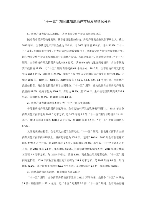 威海市房地产市场发展情况分析