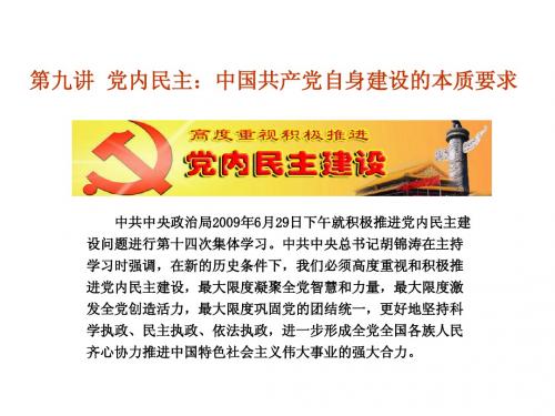 第九讲 党的建设