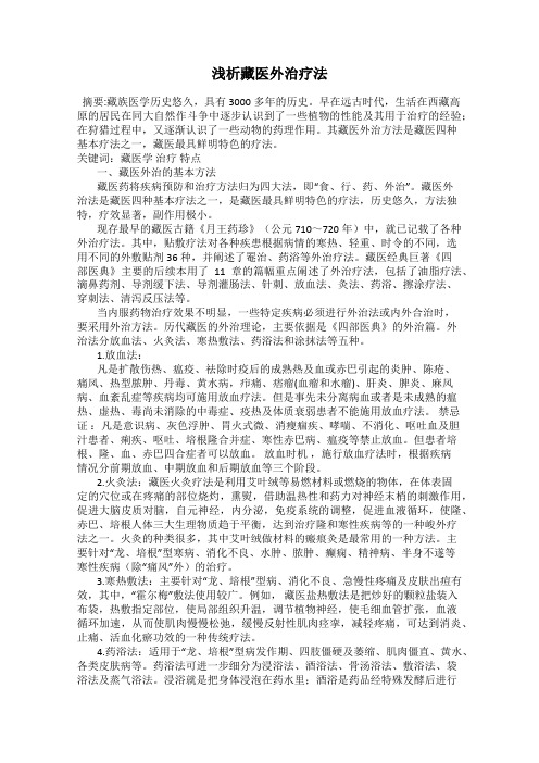 浅析藏医外治疗法