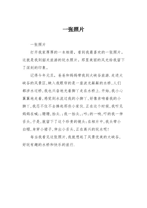 小学记叙文作文：一张照片