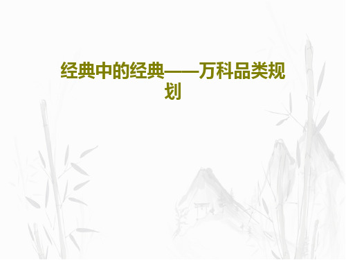 经典中的经典——万科品类规划40页PPT