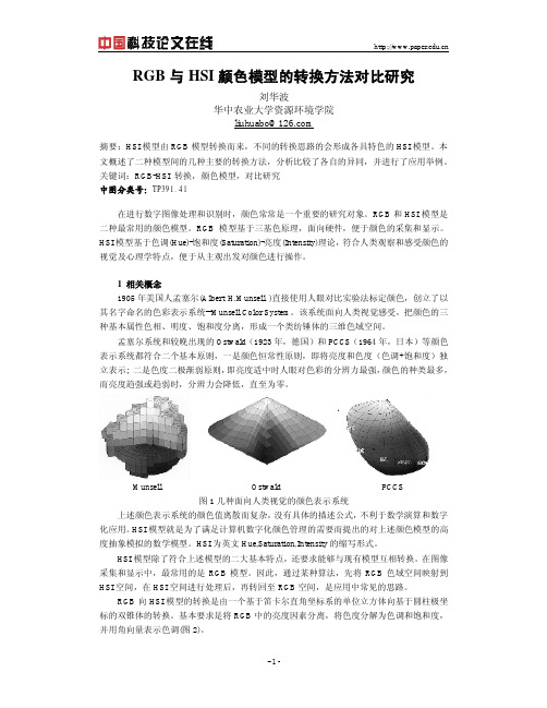 RGB转换HSI