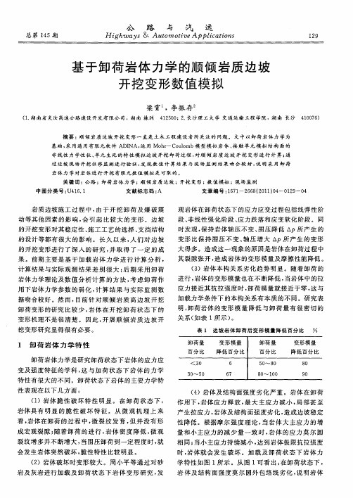 基于卸荷岩体力学的顺倾岩质边坡开挖变形数值模拟