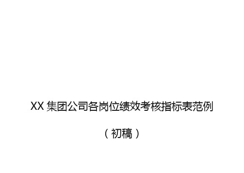 (企业管理表格)各岗位绩效考核指标表(房地产公司)