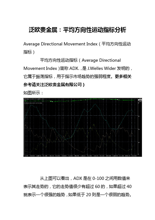 泛欧贵金属：平均方向性运动指标分析