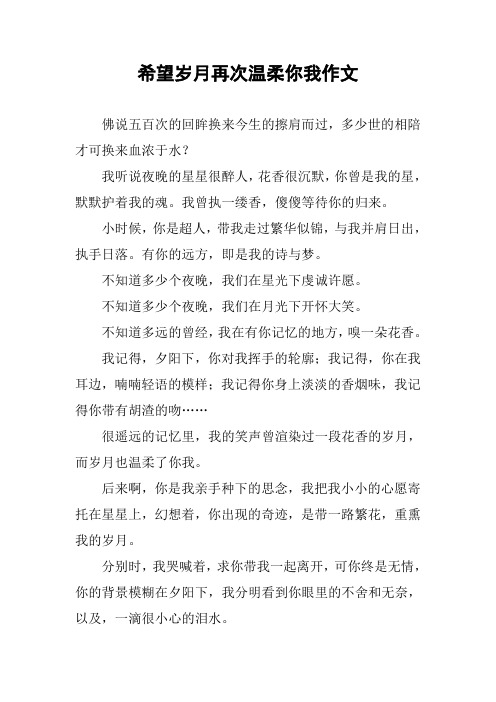 希望岁月再次温柔你我作文
