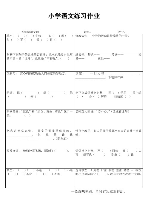 五年级语文课堂拓展精选练习I (48)