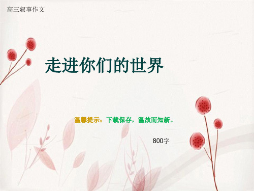 高三叙事作文《走进你们的世界》800字