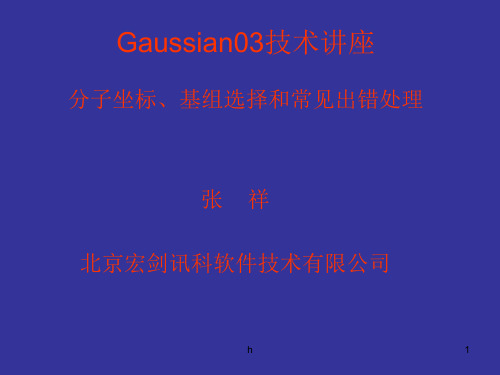 Gaussian03技术讲座  分子坐标、基组选择和常见出错处理