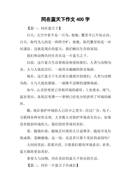 同在蓝天下作文400字