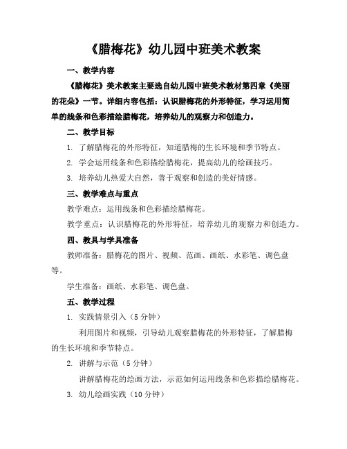 《腊梅花》幼儿园中班美术教案