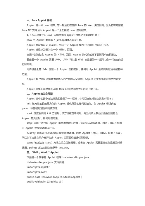 JavaApplet基础
