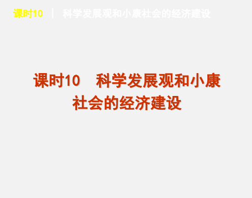 高考政治 一轮复习 科学发展观和小康社会的经济建设