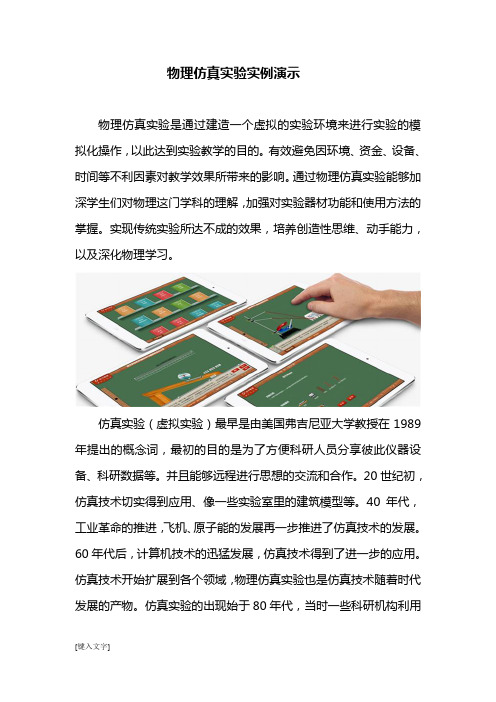 物理仿真实验实例演示