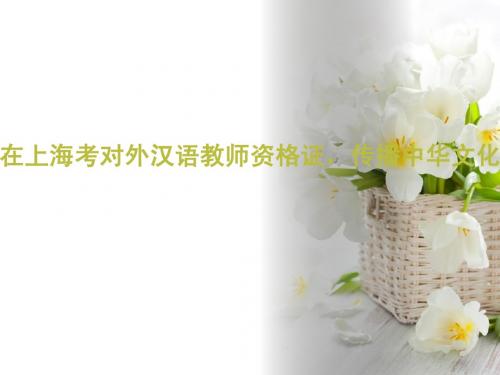 在上海考对外汉语教师资格证,传播中华文化