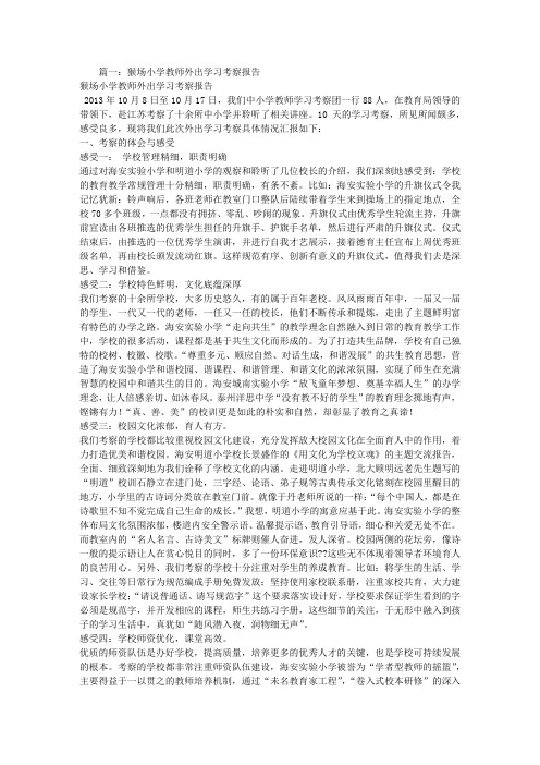 小学教师考察报告