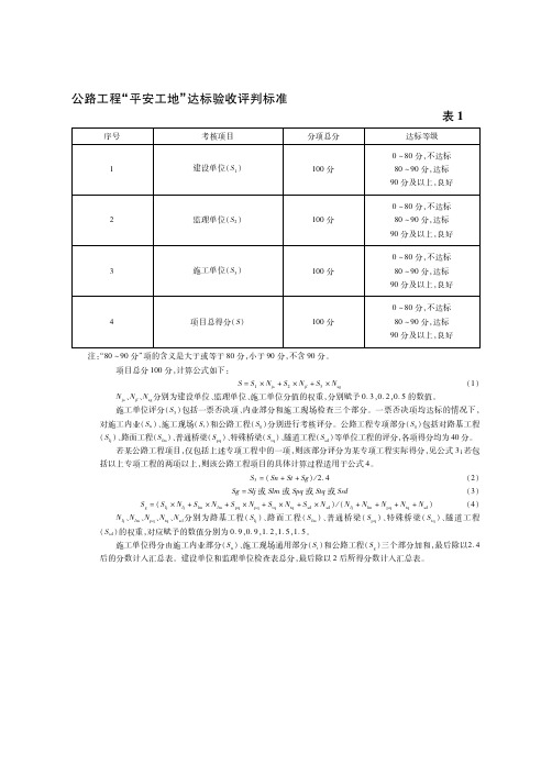 附检查表-北京市公路工程平安工地标准