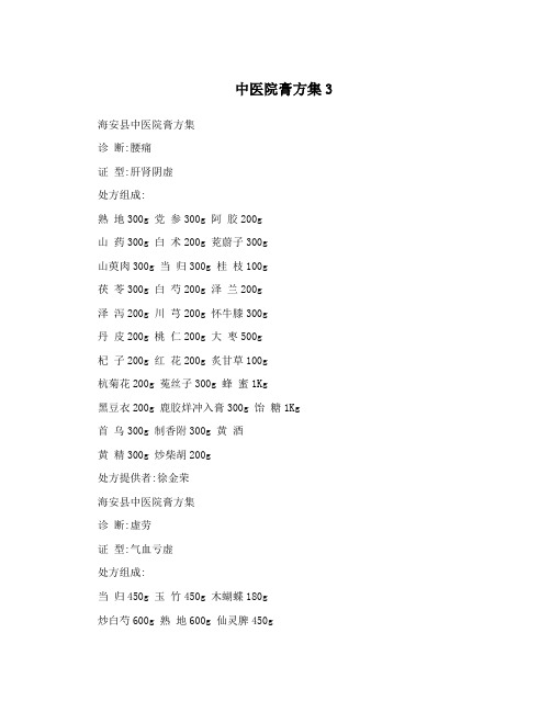 中医院膏方集3