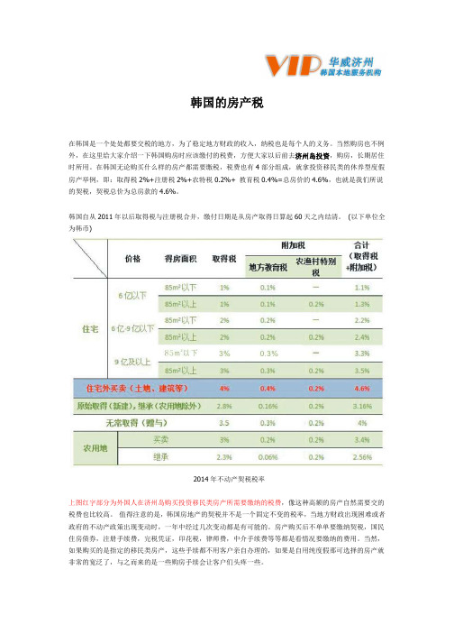 韩国的房产税