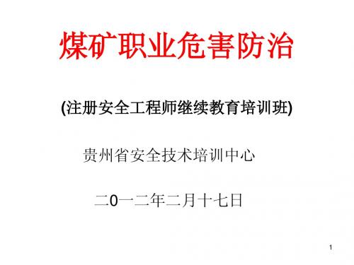 煤矿职业危害防治(2013年月4月23日 )
