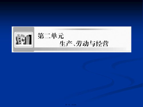 高三政治课堂新坐标一轮复习课件14生产与经济制度