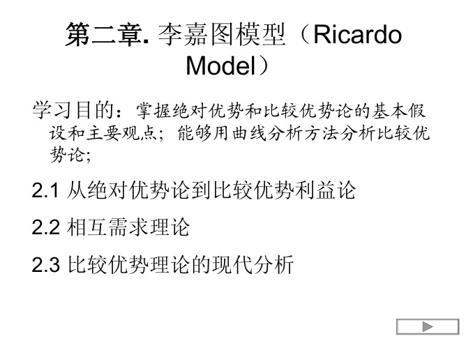 第二章 李嘉图模型